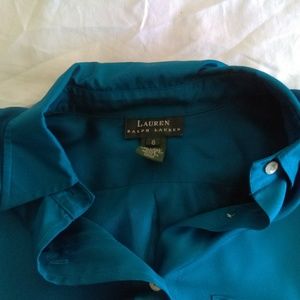 Blue Silk Button Down